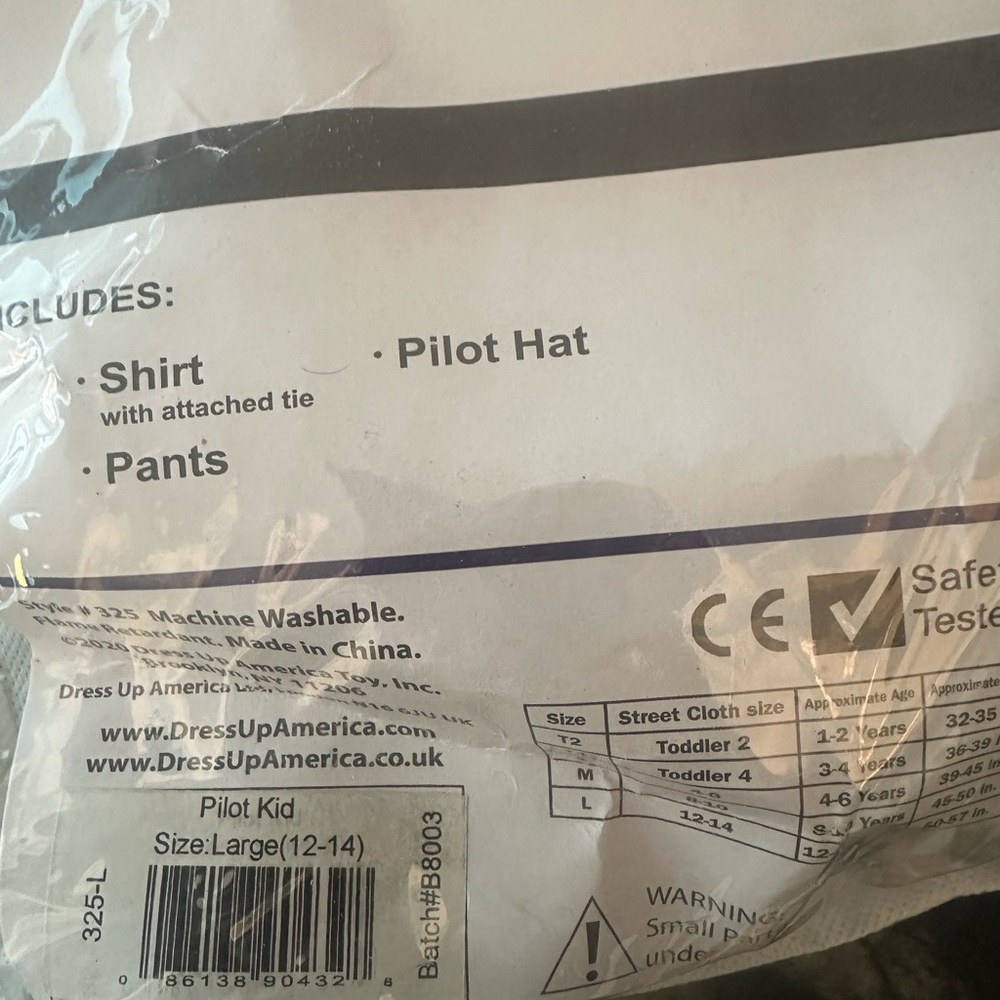 Pilot Costume for Kids - White and Black - Picture 2 of 3